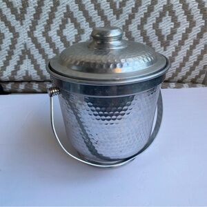 Italian Silver Hammered Ice Bucket Cooler